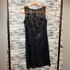 American Living Black and Silver Sequined Midi Dress